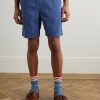 Straight-Leg Logo-Embroidered Cotton-Corduroy Drawstring Shorts - FR Straight-Leg Logo-Embroidered Cotton-Corduroy Drawstring Shorts - FR