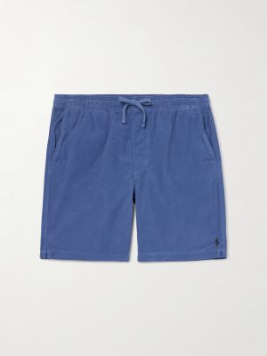Straight-Leg Logo-Embroidered Cotton-Corduroy Drawstring Shorts Straight-Leg Logo-Embroidered Cotton-Corduroy Drawstring Shorts