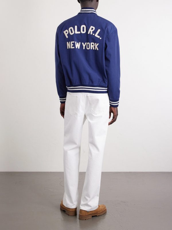 Logo-Appliquéd Cotton Bomber Jacket - BK