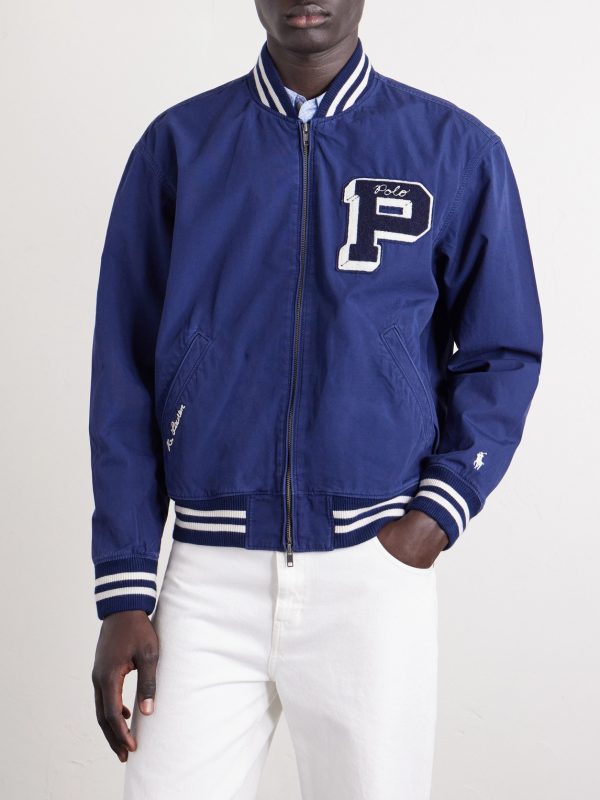 Logo-Appliquéd Cotton Bomber Jacket - FR