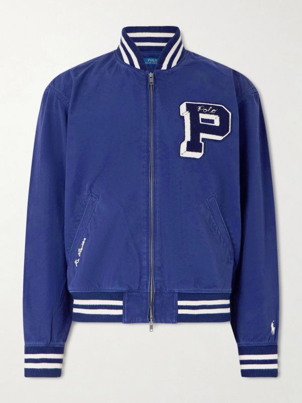 Logo-Appliquéd Cotton Bomber Jacket