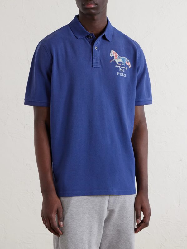 Embroidered Cotton-Piqué Polo Shirt - FR Embroidered Cotton-Piqué Polo Shirt - FR