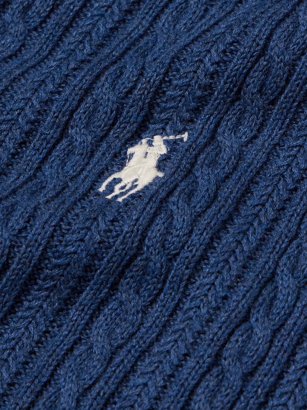 Logo-Embroidered Cable-Knit Cotton Vest - CU