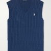 Logo-Embroidered Cable-Knit Cotton Vest
