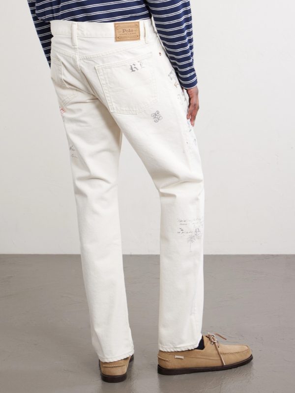 Straight-Leg Printed Cotton-Twill Trousers - BK Straight-Leg Printed Cotton-Twill Trousers - BK