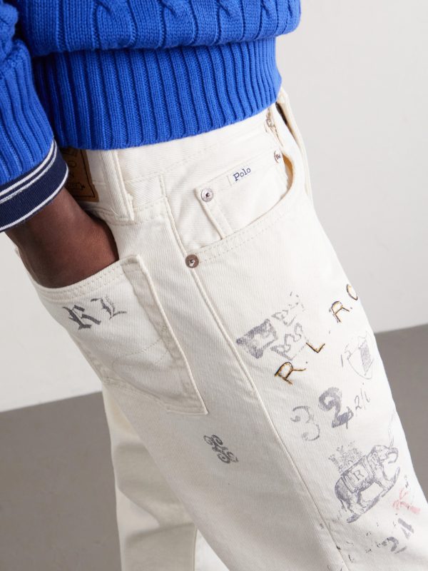 Straight-Leg Printed Cotton-Twill Trousers - CU Straight-Leg Printed Cotton-Twill Trousers - CU