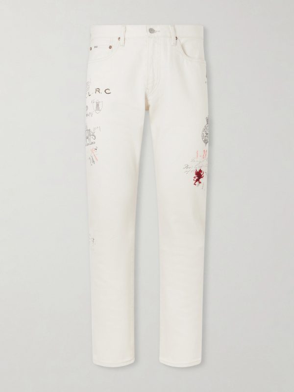 Straight-Leg Printed Cotton-Twill Trousers Straight-Leg Printed Cotton-Twill Trousers