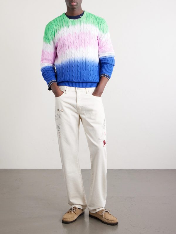 Straight-Leg Printed Cotton-Twill Trousers - OU Straight-Leg Printed Cotton-Twill Trousers - OU