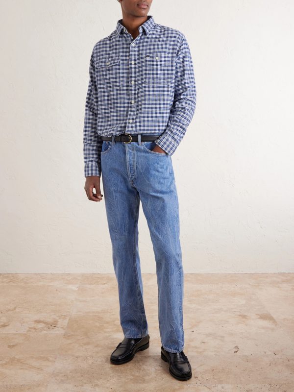 Checked Cotton-Flannel Shirt - OU Checked Cotton-Flannel Shirt - OU