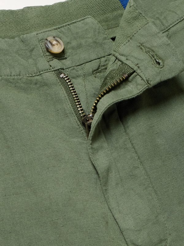 Straight-Leg Linen and Cotton-Blend Trousers - E1 Straight-Leg Linen and Cotton-Blend Trousers - E1