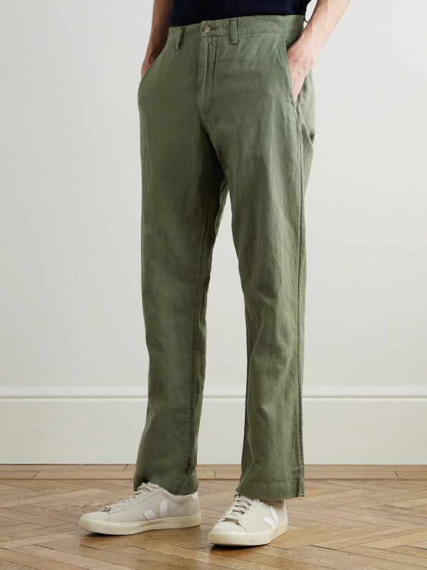 Straight-Leg Linen and Cotton-Blend Trousers - FR Straight-Leg Linen and Cotton-Blend Trousers - FR
