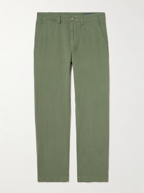 Straight-Leg Linen and Cotton-Blend Trousers Straight-Leg Linen and Cotton-Blend Trousers