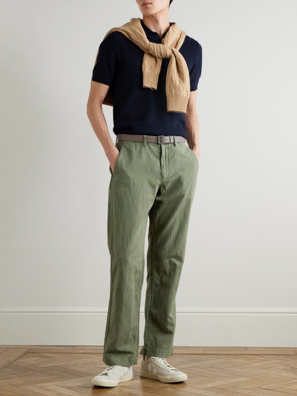 Straight-Leg Linen and Cotton-Blend Trousers - OU Straight-Leg Linen and Cotton-Blend Trousers - OU