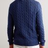 Driver Logo-Embroidered Cable-Knit Cotton Sweater - BK