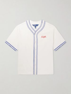 Logo-Embroidered Printed Cotton Shirt Logo-Embroidered Printed Cotton Shirt