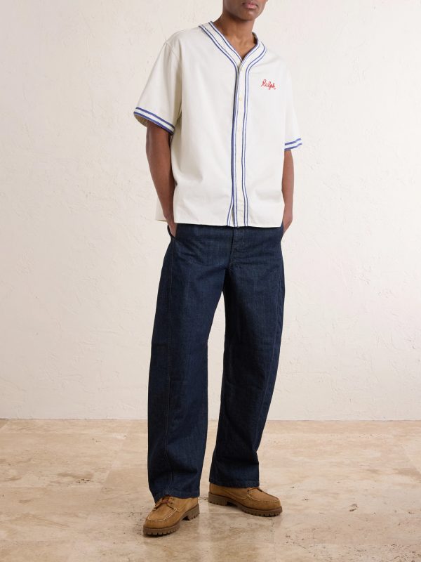 Logo-Embroidered Printed Cotton Shirt - OU