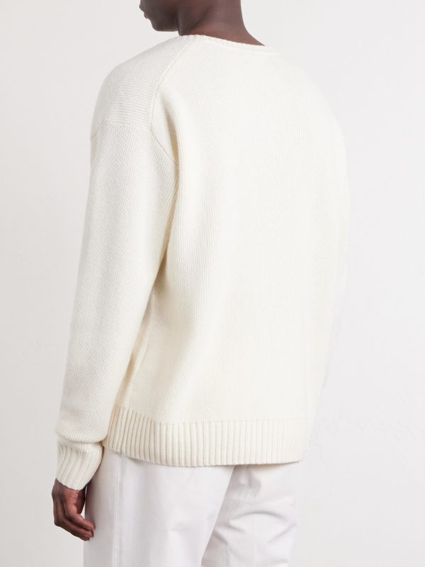 Logo-Appliquéd Printed Cashmere Sweater - BK Logo-Appliquéd Printed Cashmere Sweater - BK