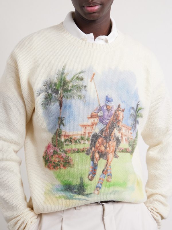 Logo-Appliquéd Printed Cashmere Sweater - CU Logo-Appliquéd Printed Cashmere Sweater - CU