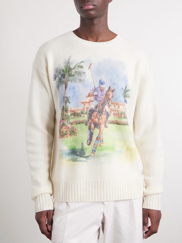 Logo-Appliquéd Printed Cashmere Sweater - FR Logo-Appliquéd Printed Cashmere Sweater - FR