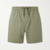 Straight-Leg Cotton-Blend Seersucker Drawstring Shorts