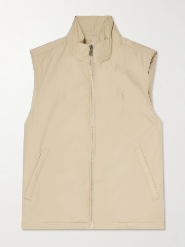 Logo-Embroidered Padded Recycled Shell Gilet