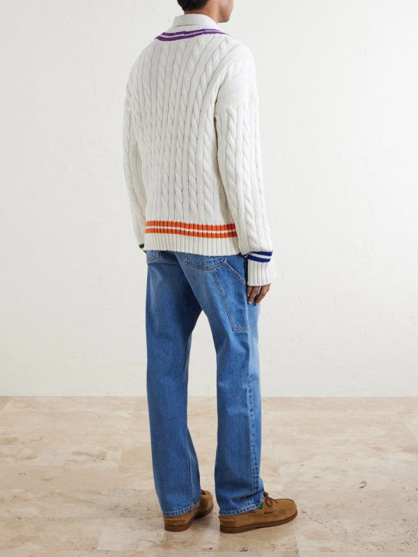 Logo-Embroidered Cotton Sweater - BK Logo-Embroidered Cotton Sweater - BK