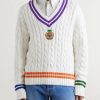 Logo-Embroidered Cotton Sweater - FR Logo-Embroidered Cotton Sweater - FR