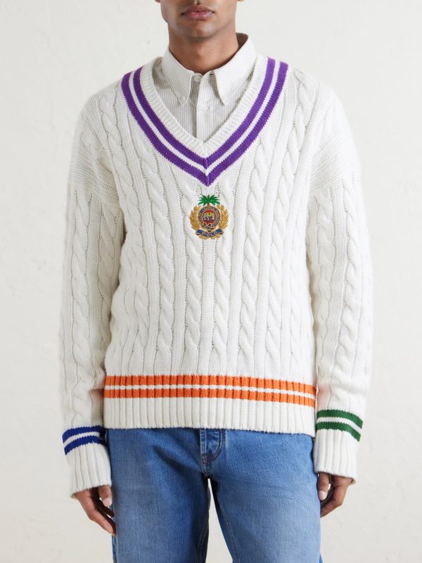 Logo-Embroidered Cotton Sweater - FR Logo-Embroidered Cotton Sweater - FR