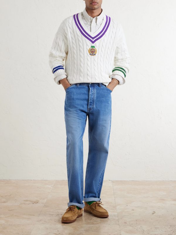 Logo-Embroidered Cotton Sweater - OU Logo-Embroidered Cotton Sweater - OU