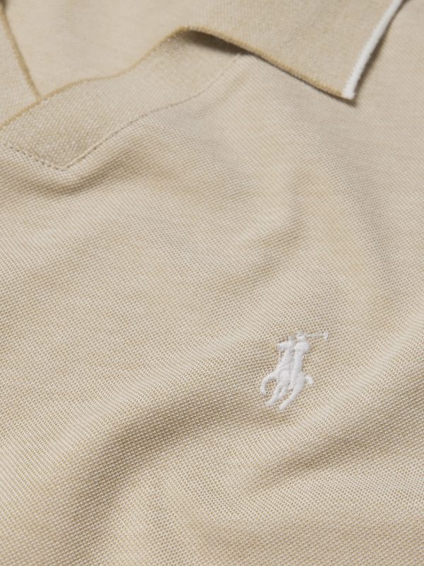 Open-Collar Logo-Embroidered Cotton-Blend Piqué Polo Shirt - CU Open-Collar Logo-Embroidered Cotton-Blend Piqué Polo Shirt - CU