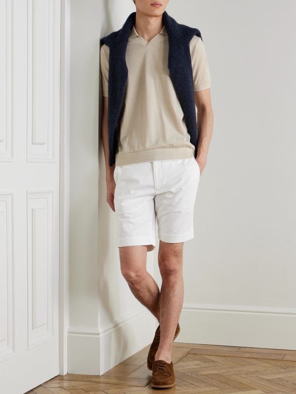 Open-Collar Logo-Embroidered Cotton-Blend Piqué Polo Shirt - OU Open-Collar Logo-Embroidered Cotton-Blend Piqué Polo Shirt - OU
