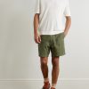 Open-Collar Ribbed Linen Polo Shirt - OU Open-Collar Ribbed Linen Polo Shirt - OU