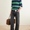 Logo-Embroidered Striped Cable-Knit Cotton Sweater - OU Logo-Embroidered Striped Cable-Knit Cotton Sweater - OU