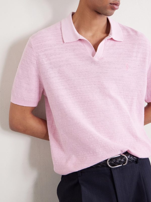 Cotton and Linen-Blend Piqué Polo Shirt - CU