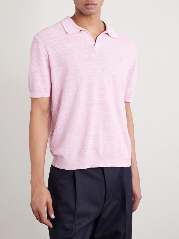 Cotton and Linen-Blend Piqué Polo Shirt - FR