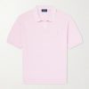 Cotton and Linen-Blend Piqué Polo Shirt