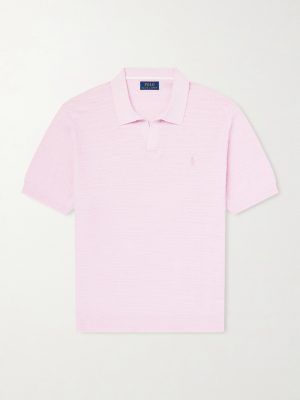 Cotton and Linen-Blend Piqué Polo Shirt