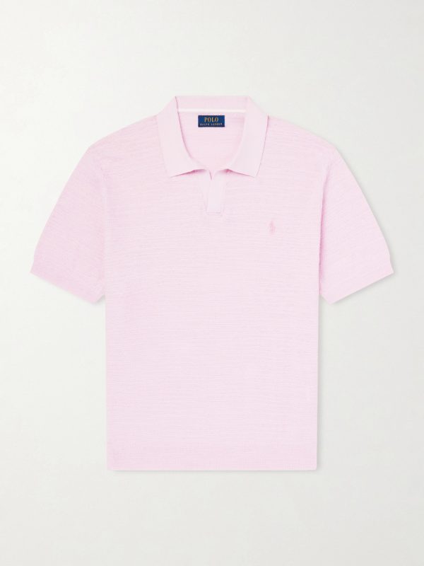 Cotton and Linen-Blend Piqué Polo Shirt