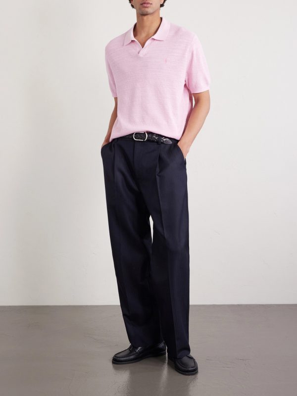 Cotton and Linen-Blend Piqué Polo Shirt - OU
