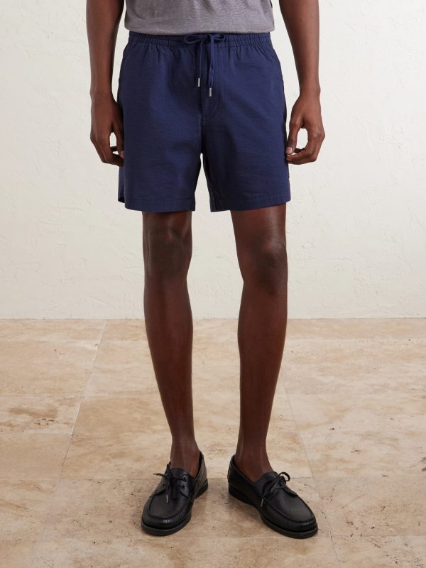 Cotton-Blend Seersucker Drawstring Shorts - FR Cotton-Blend Seersucker Drawstring Shorts - FR
