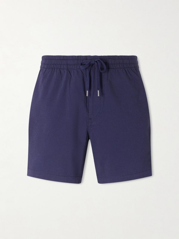 Cotton-Blend Seersucker Drawstring Shorts Cotton-Blend Seersucker Drawstring Shorts