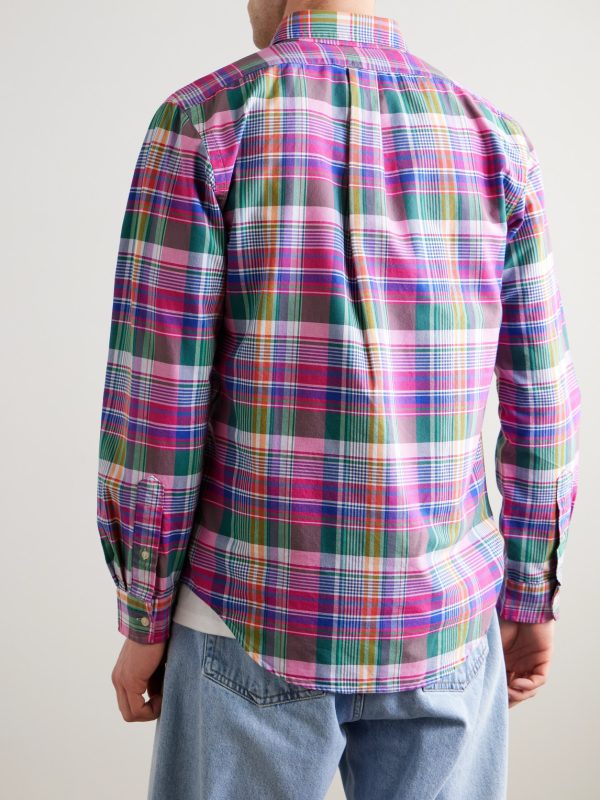 Logo-Embroidered Checked Cotton-Flannel Shirt - BK Logo-Embroidered Checked Cotton-Flannel Shirt - BK