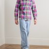 Logo-Embroidered Checked Cotton-Flannel Shirt - OU Logo-Embroidered Checked Cotton-Flannel Shirt - OU