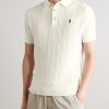 Cable-Knit Cotton Polo Shirt - FR Cable-Knit Cotton Polo Shirt - FR