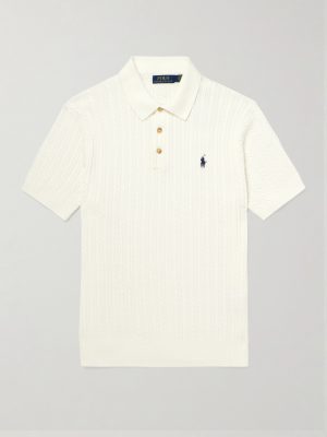 Cable-Knit Cotton Polo Shirt