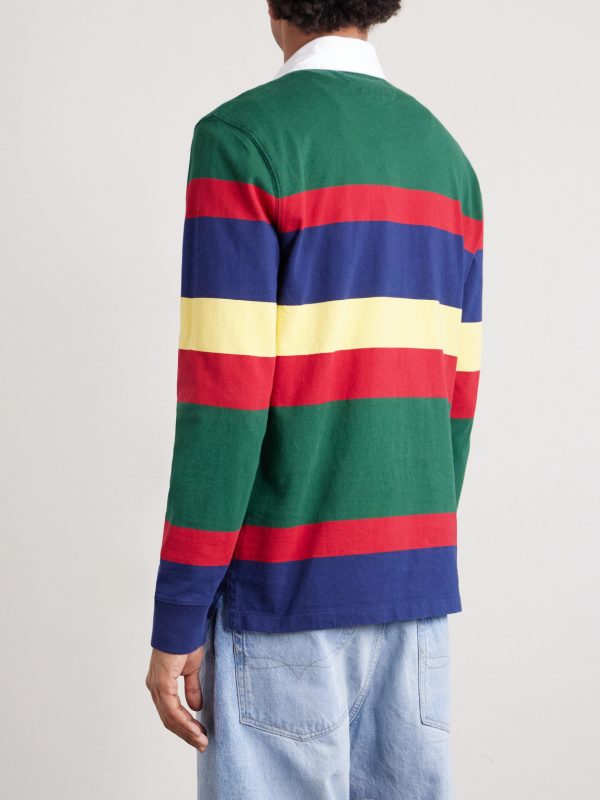 Logo-Embroidered Striped Cotton-Jersey Rugby Shirt - BK