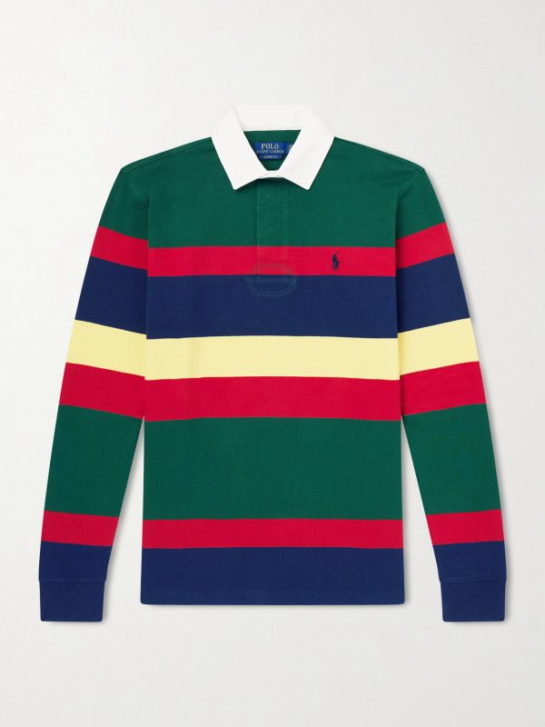 Logo-Embroidered Striped Cotton-Jersey Rugby Shirt