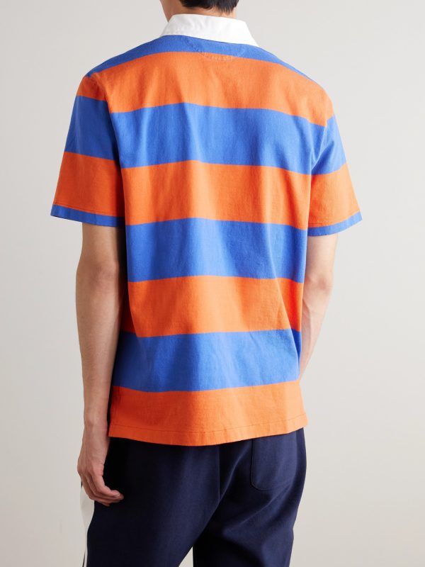 Striped Cotton-Jersey Polo Shirt - BK
