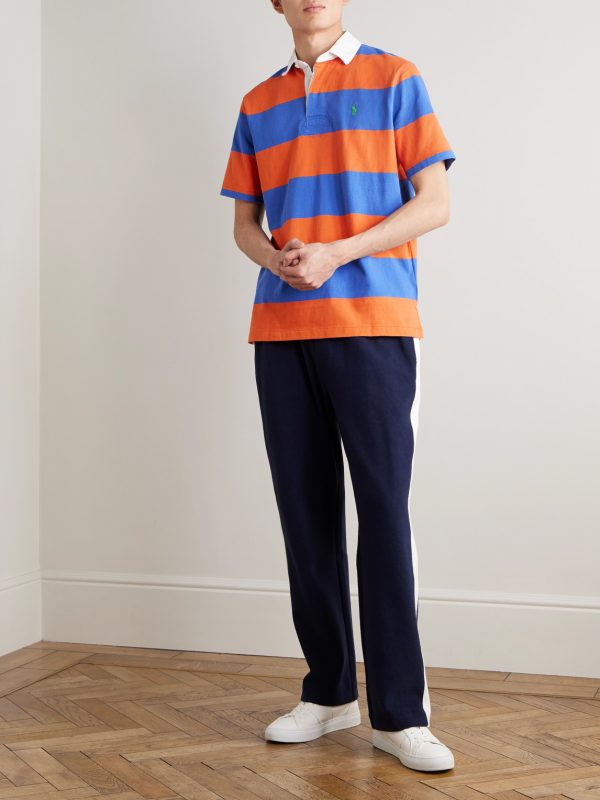 Striped Cotton-Jersey Polo Shirt - OU
