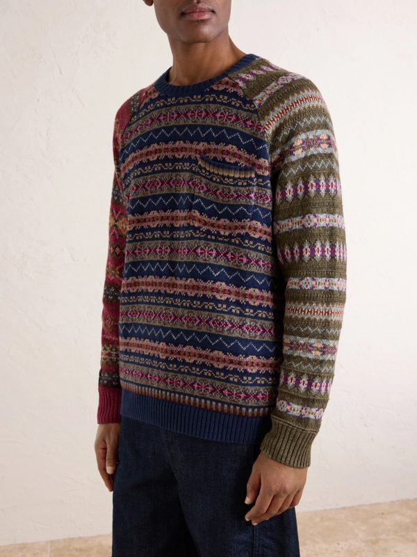 Fair Isle Linen, Cotton and Silk-Blend Sweater - FR Fair Isle Linen, Cotton and Silk-Blend Sweater - FR